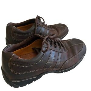 Mens Bass Conan Leather Shoes Lace Up Brown Size 10